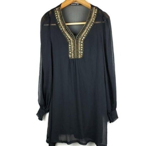 Atmosphere chiffon studded dress black size 8 - Picture 1 of 8